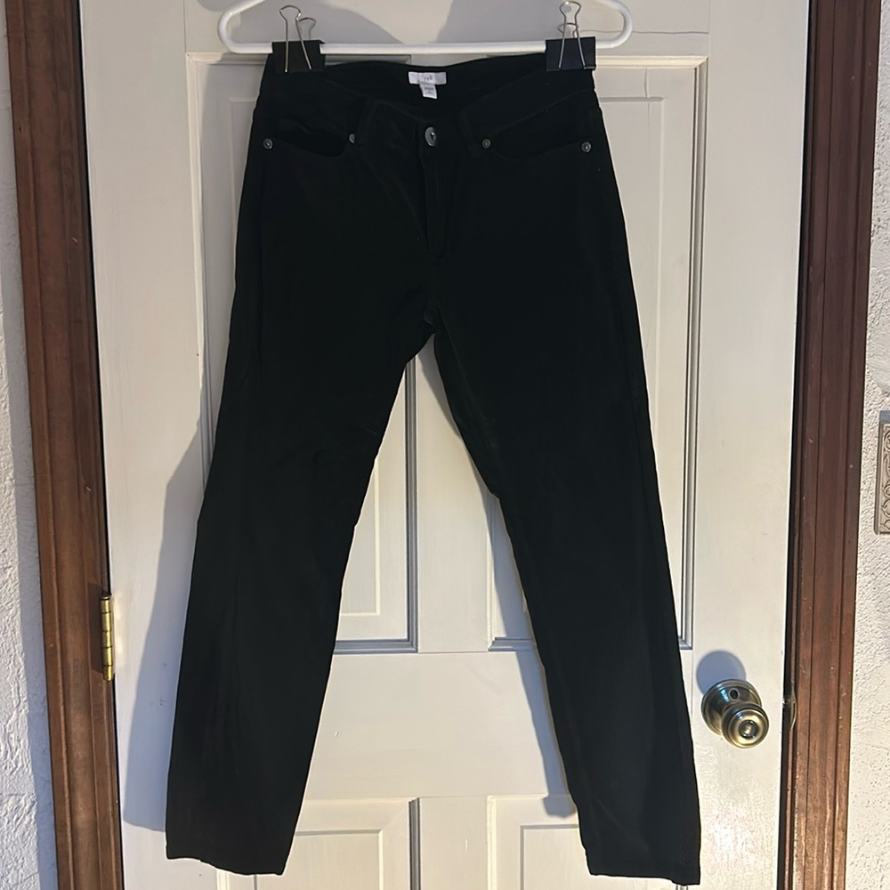 J Jill Black Velveteen Pants 0 Petite